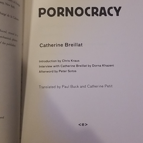 Like New - Book / Pornocracy by Catherine Breillat - Picture 3 of 4